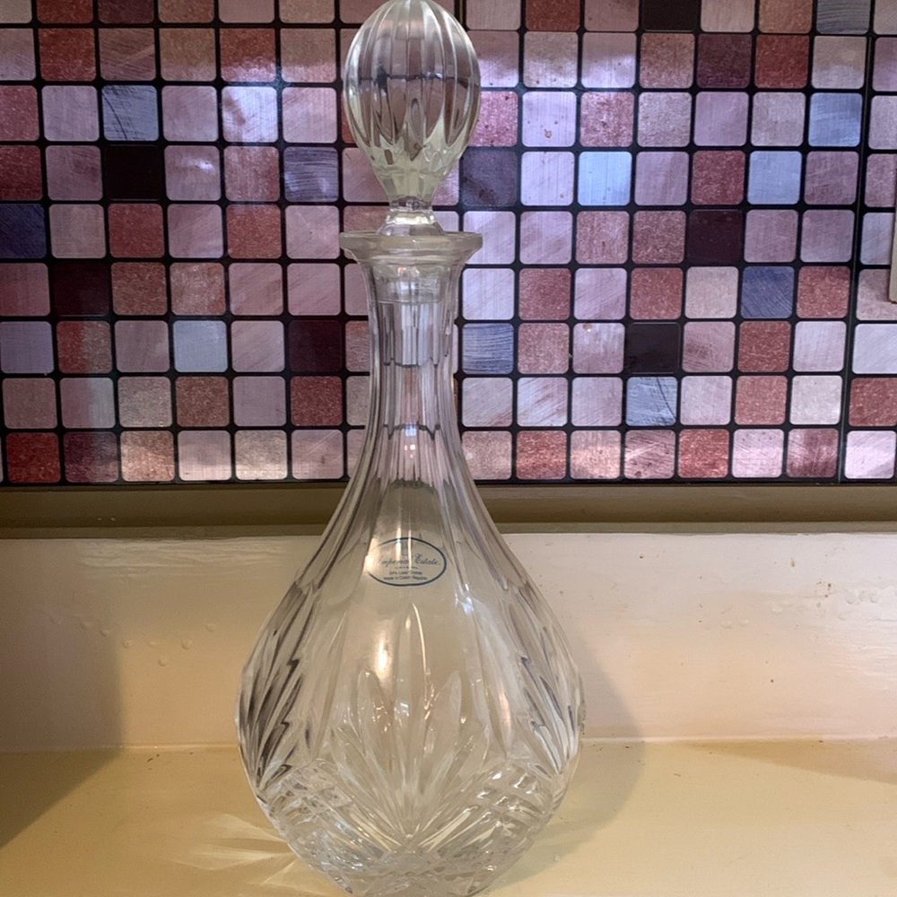 Leaded Crystal Decanter with Stopper by Imperial Estate Crystal